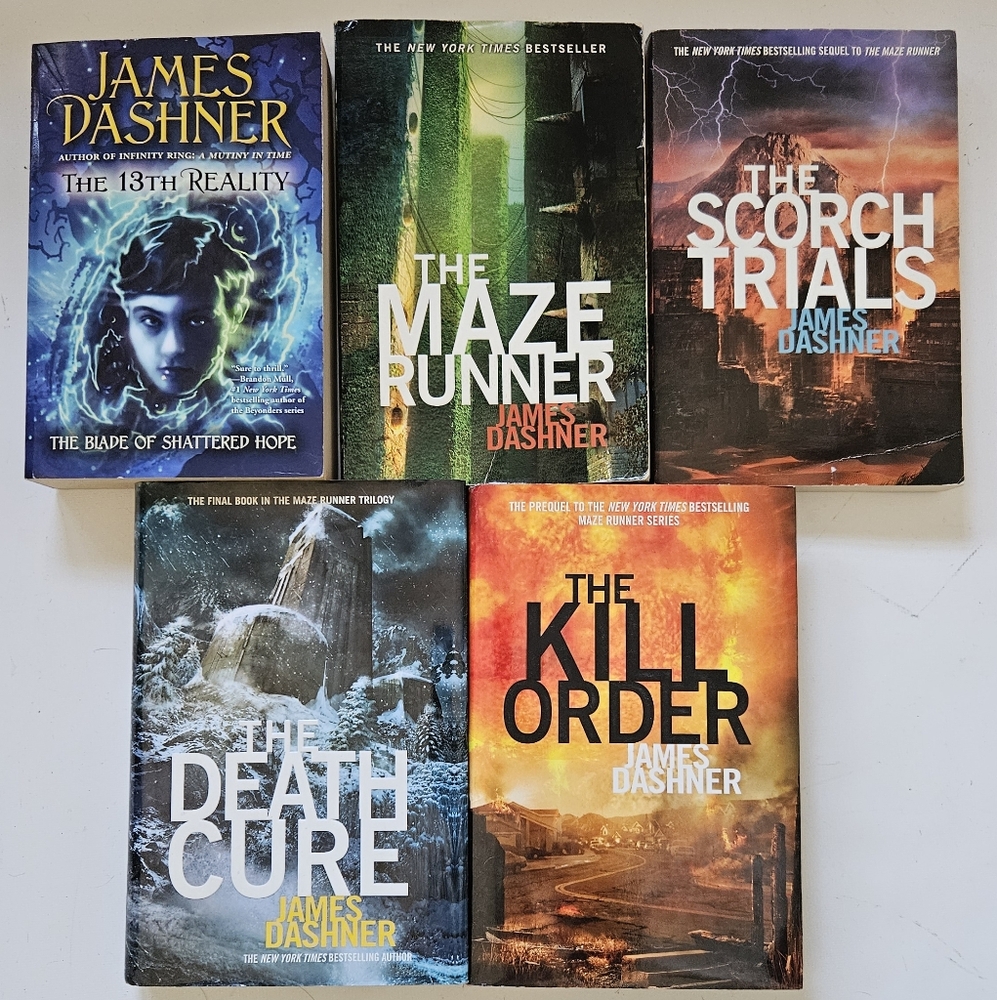 Collection of James Dashner Books - Two hardcover, three paperback